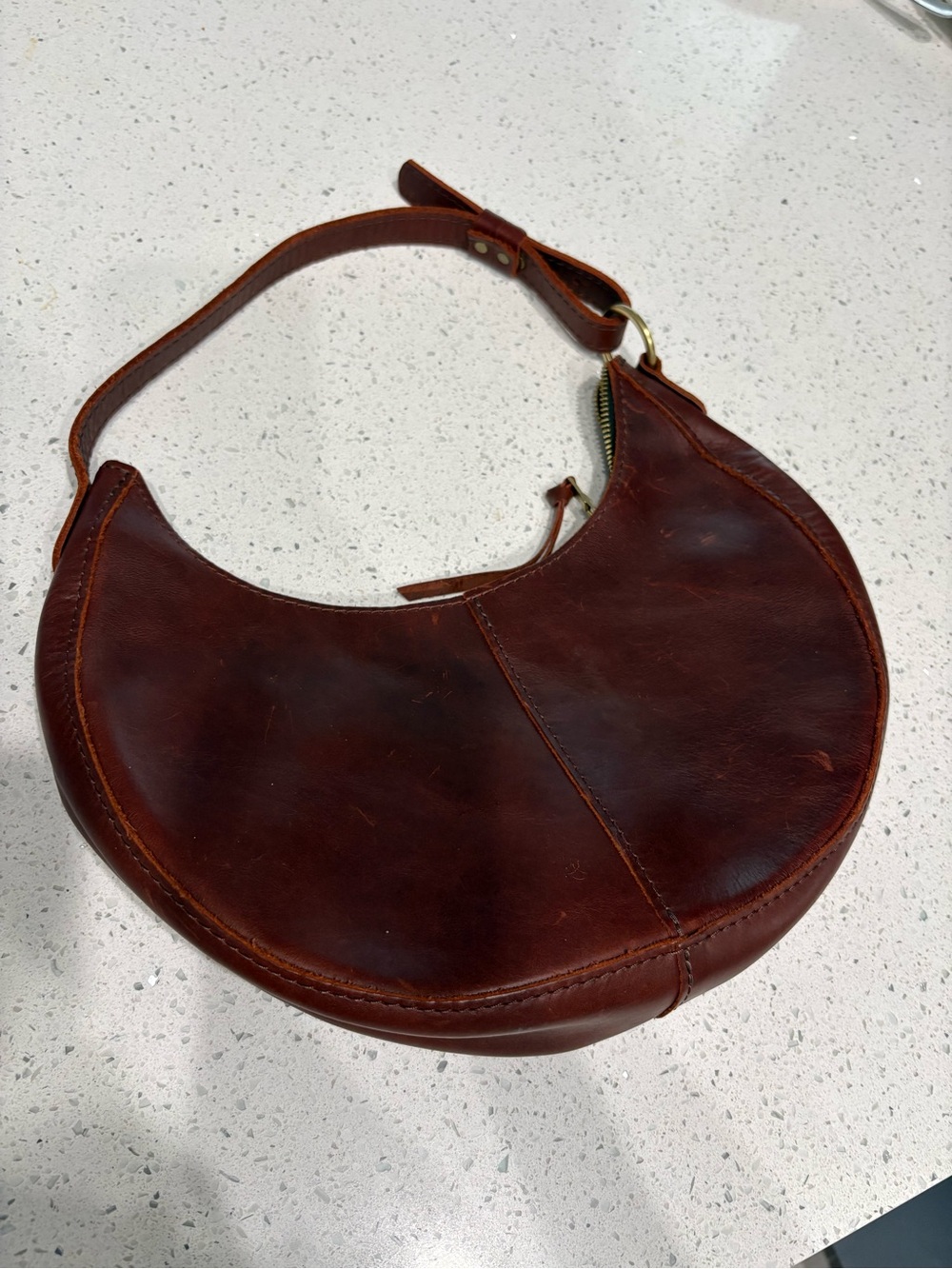 Portland Leather Nora Large Shoulder Bag Cowboy reddish brown